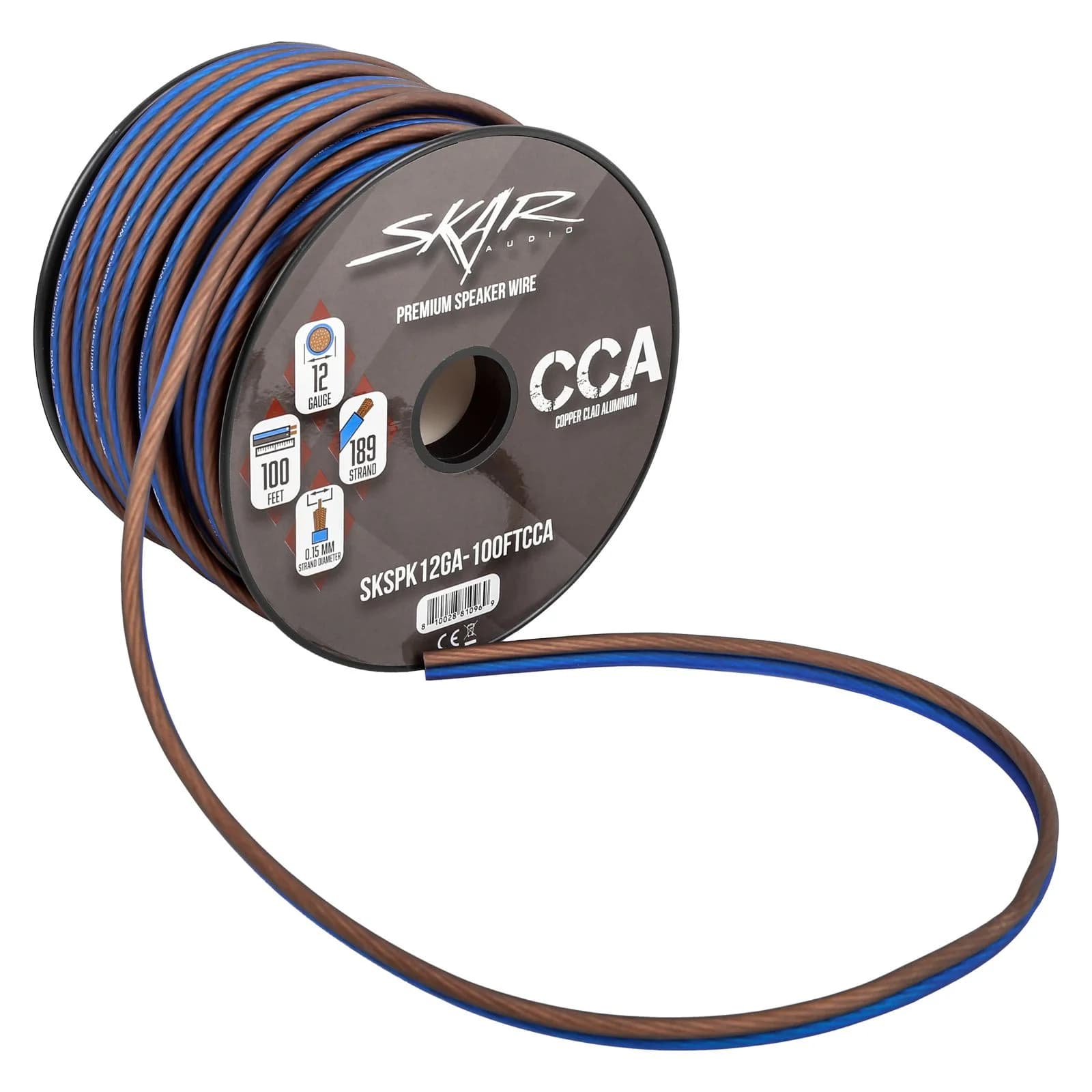 Skar Audio 12-Gauge Performance Series (CCA) Speaker Wire - Blue/Brown