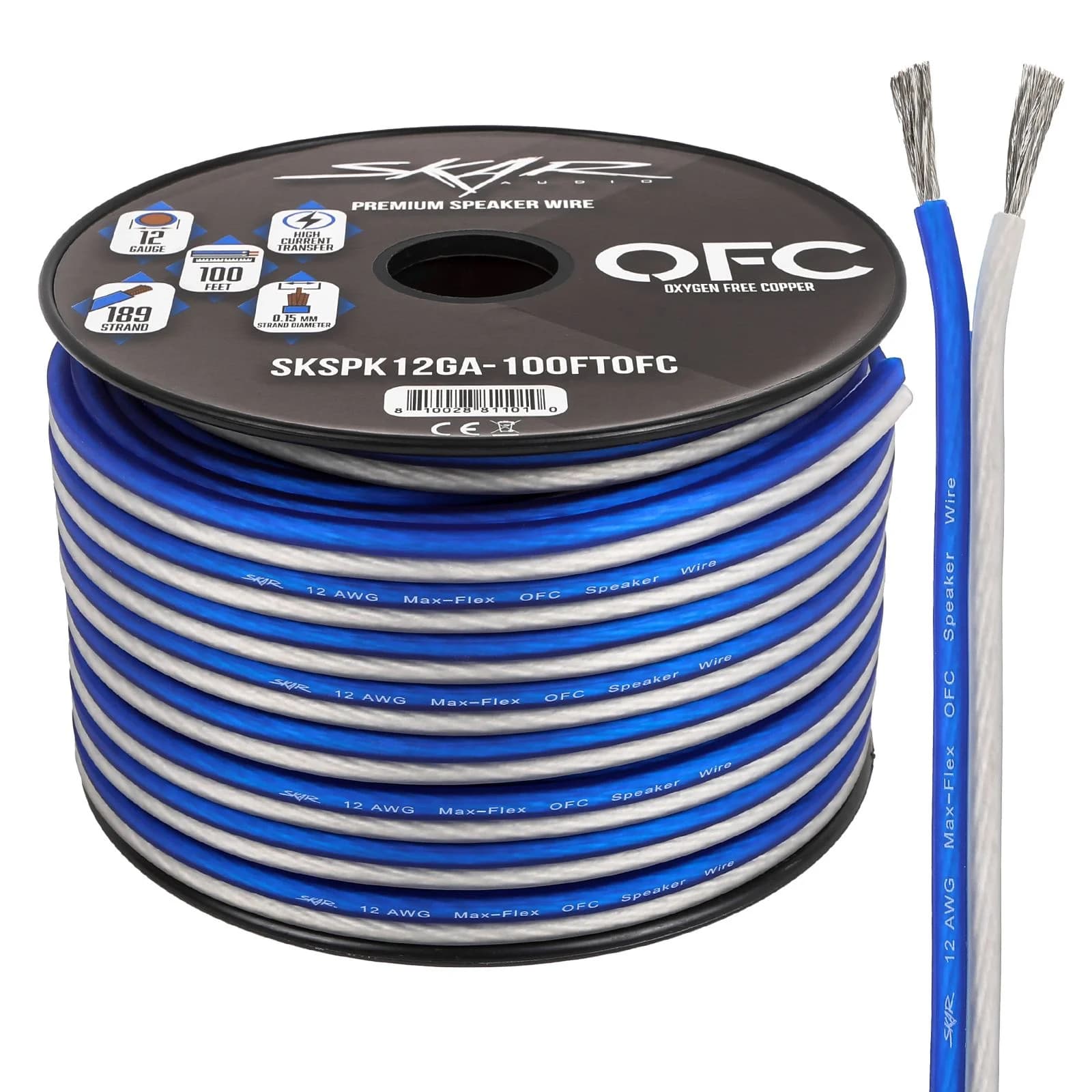 12-Gauge Elite Series Max-Flex (OFC) Speaker Wire - Blue/White