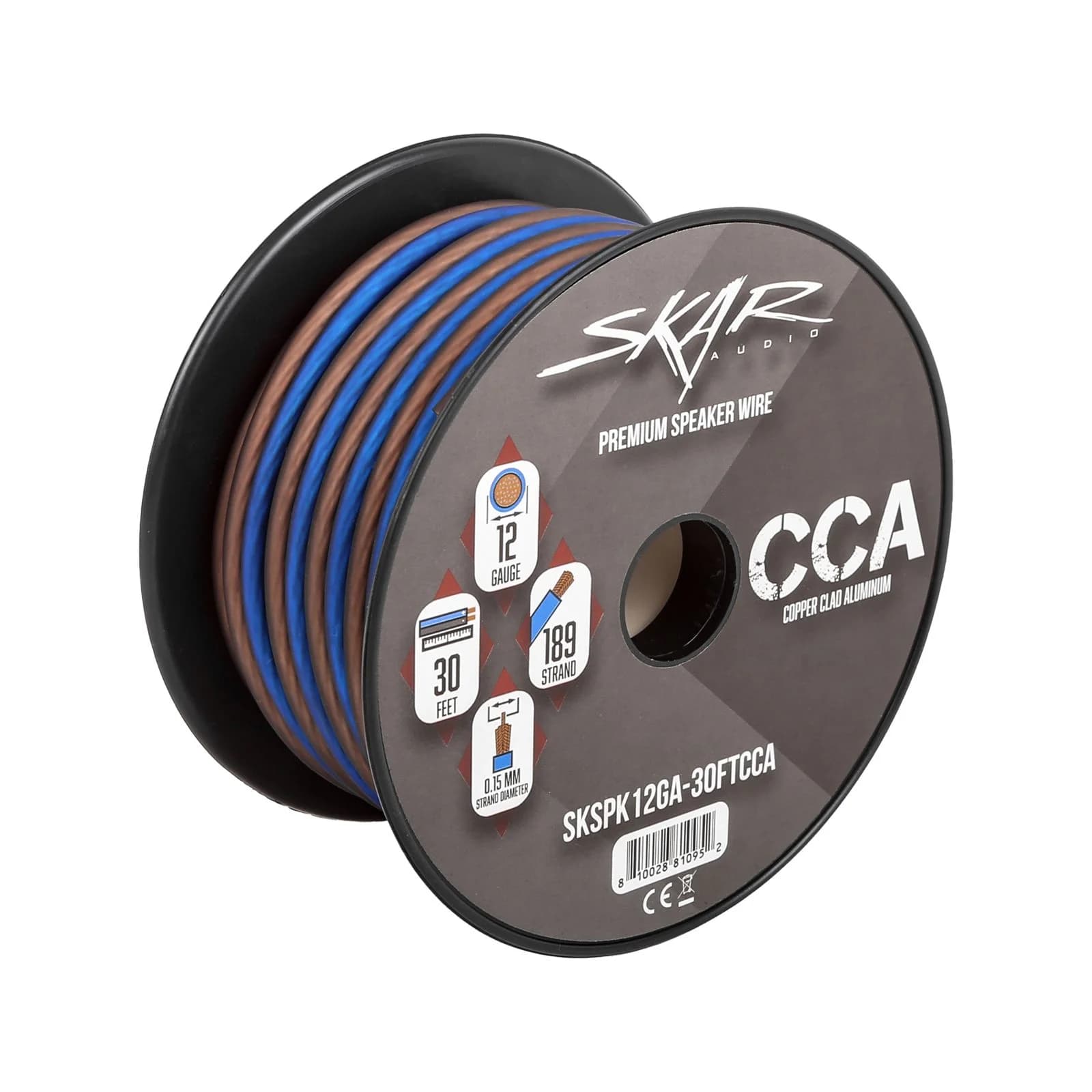 Skar Audio 12-Gauge Performance Series (CCA) Speaker Wire - Blue/Brown
