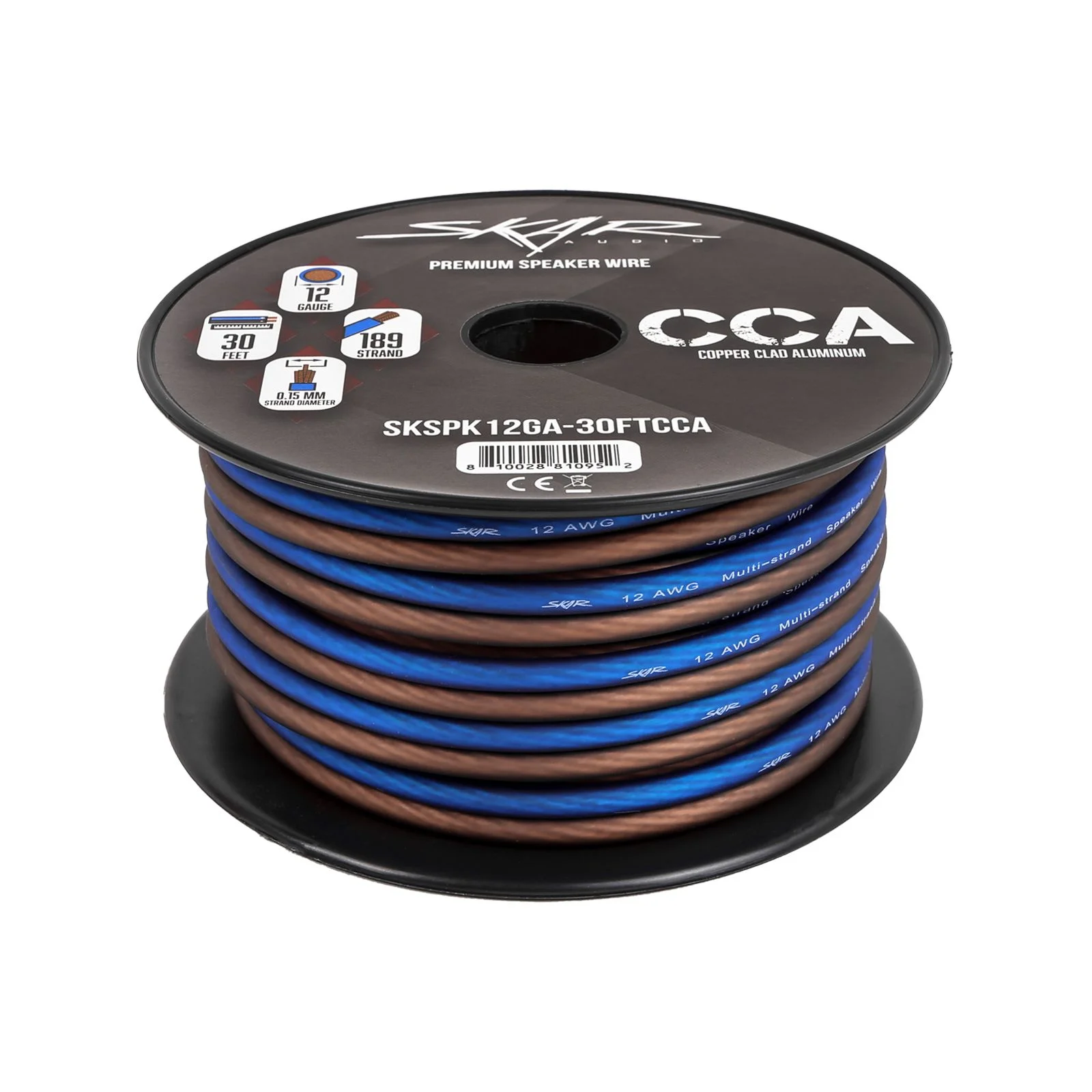 Skar Audio 12-Gauge Performance Series (CCA) Speaker Wire - Blue/Brown