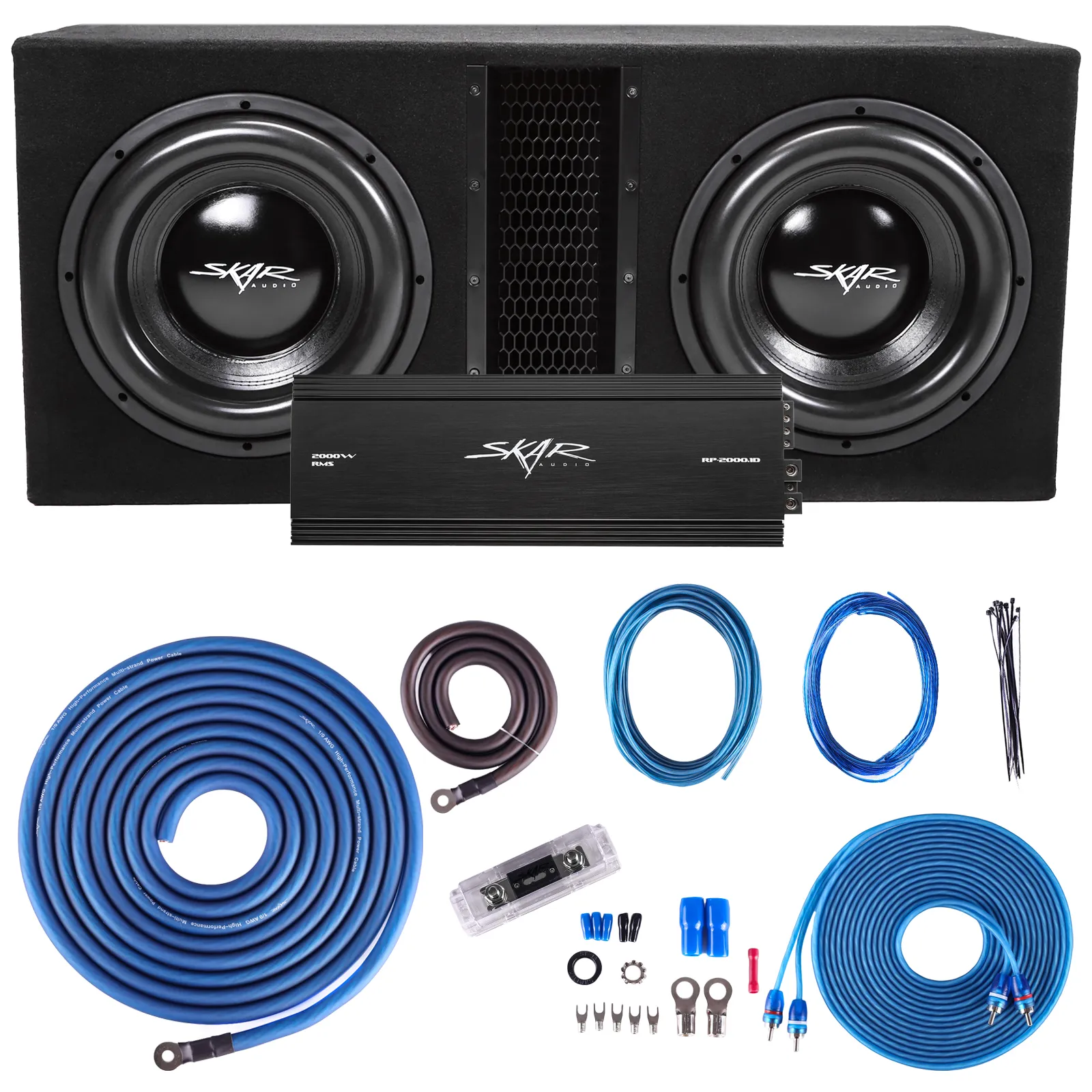 Skar Audio Single 12" 2,500 Watt EVL Series Complete Subwoofer Package with Vented Enclosure and Amplifier