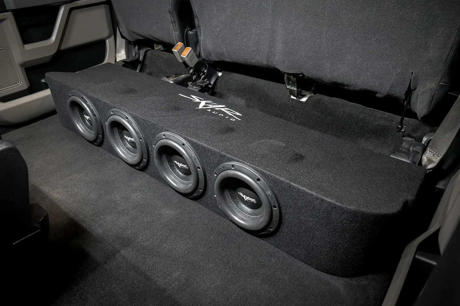 Skar Audio Quad 8" 3,200W Max Power Loaded Subwoofer Enclosure Compatible with 2017-2025 Ford Super Duty (F-250/350/450) SuperCrew Cab Trucks