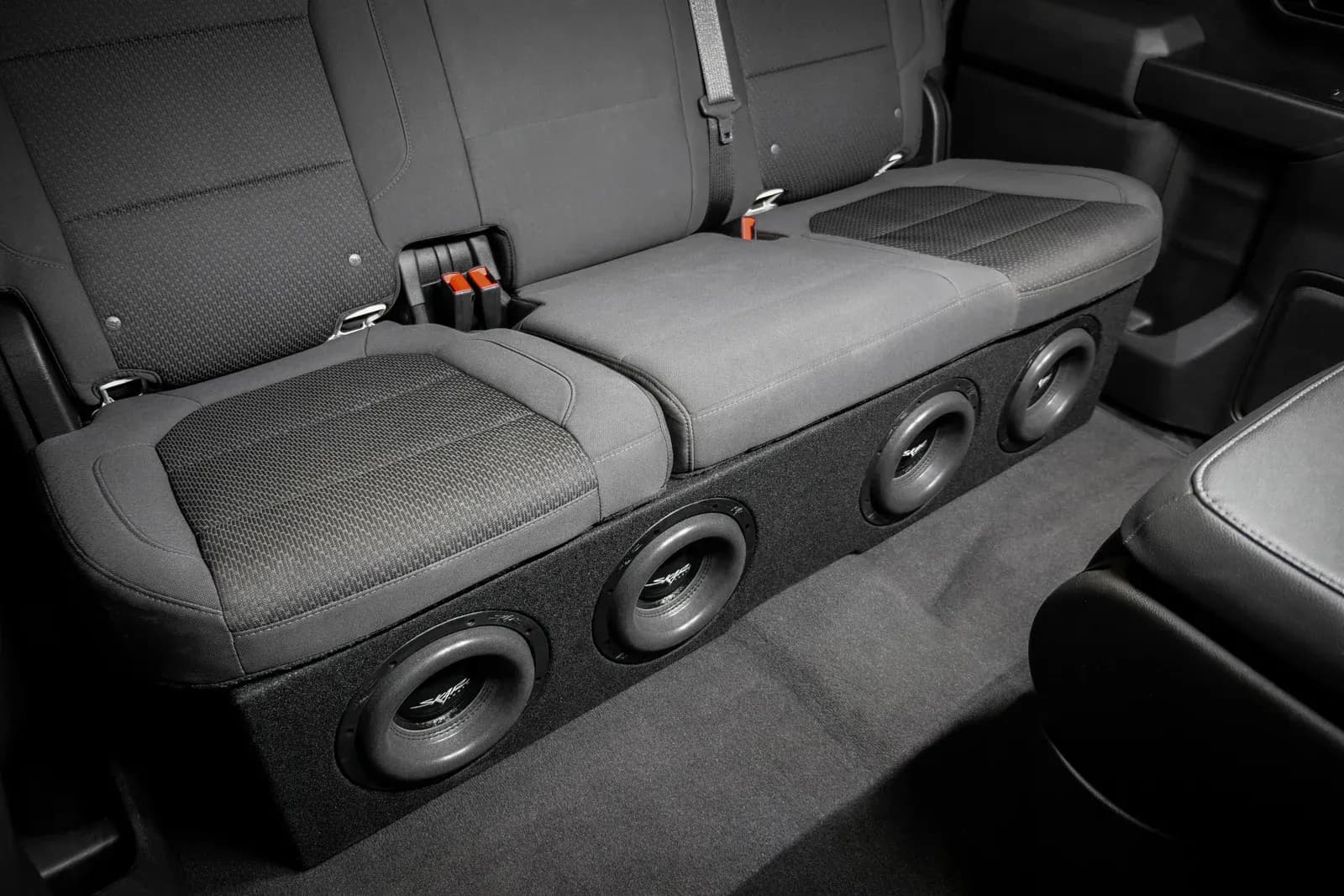 Skar Audio Quad 8" 3200W Max Power Loaded Ported Subwoofer Enclosure Compatible with 2019-2025 Chevy Silverado & GMC Sierra Crew Cab Trucks
