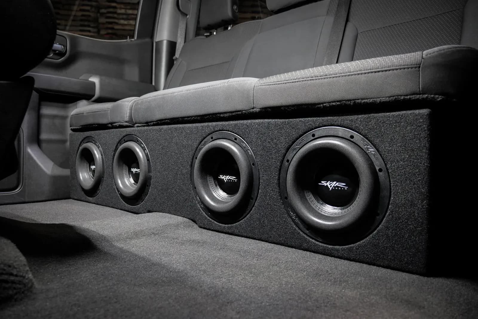 Skar Audio Quad 8" 3200W Max Power Loaded Ported Subwoofer Enclosure Compatible with 2019-2025 Chevy Silverado & GMC Sierra Crew Cab Trucks