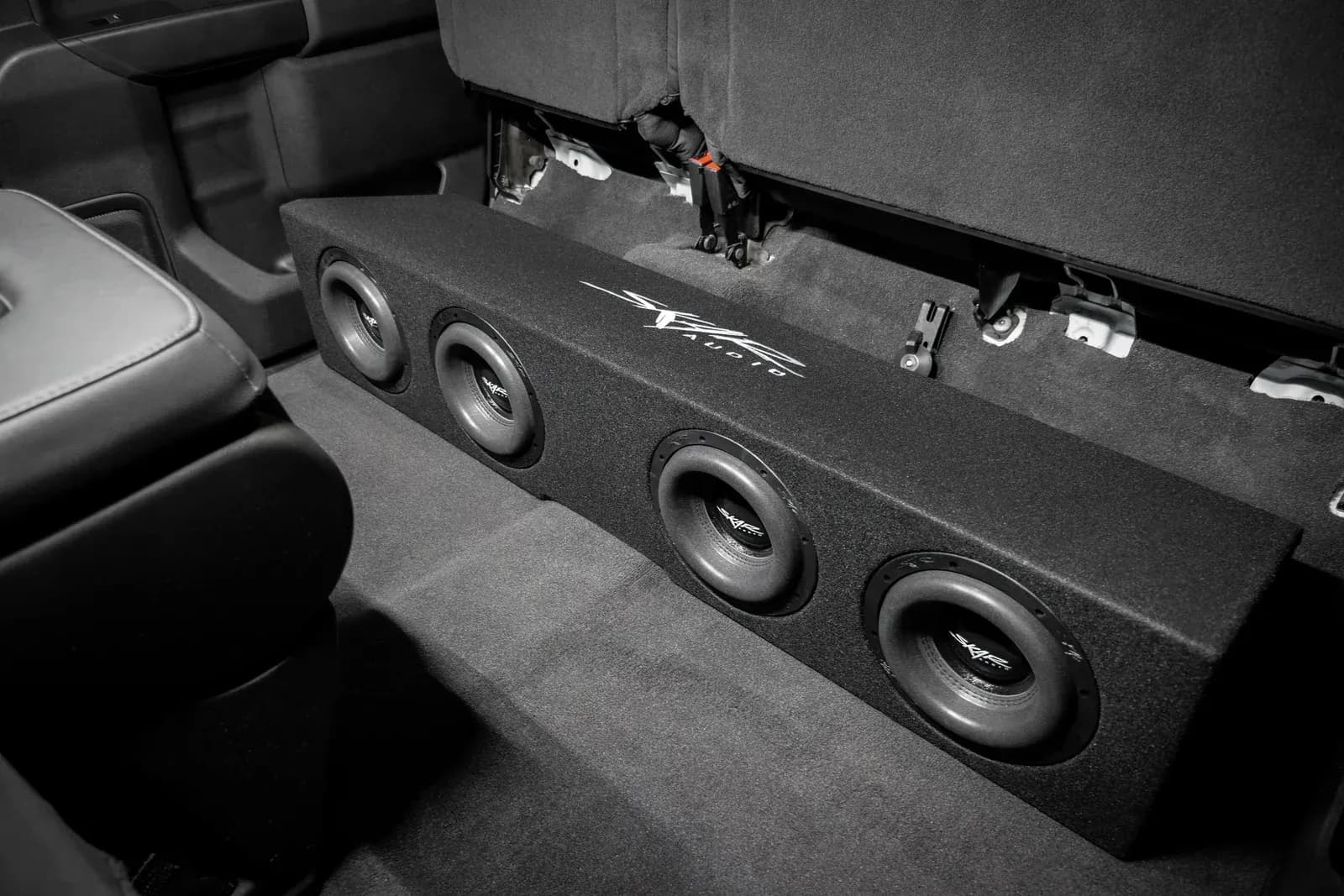 Skar Audio Quad 8" 3200W Max Power Loaded Ported Subwoofer Enclosure Compatible with 2019-2025 Chevy Silverado & GMC Sierra Crew Cab Trucks