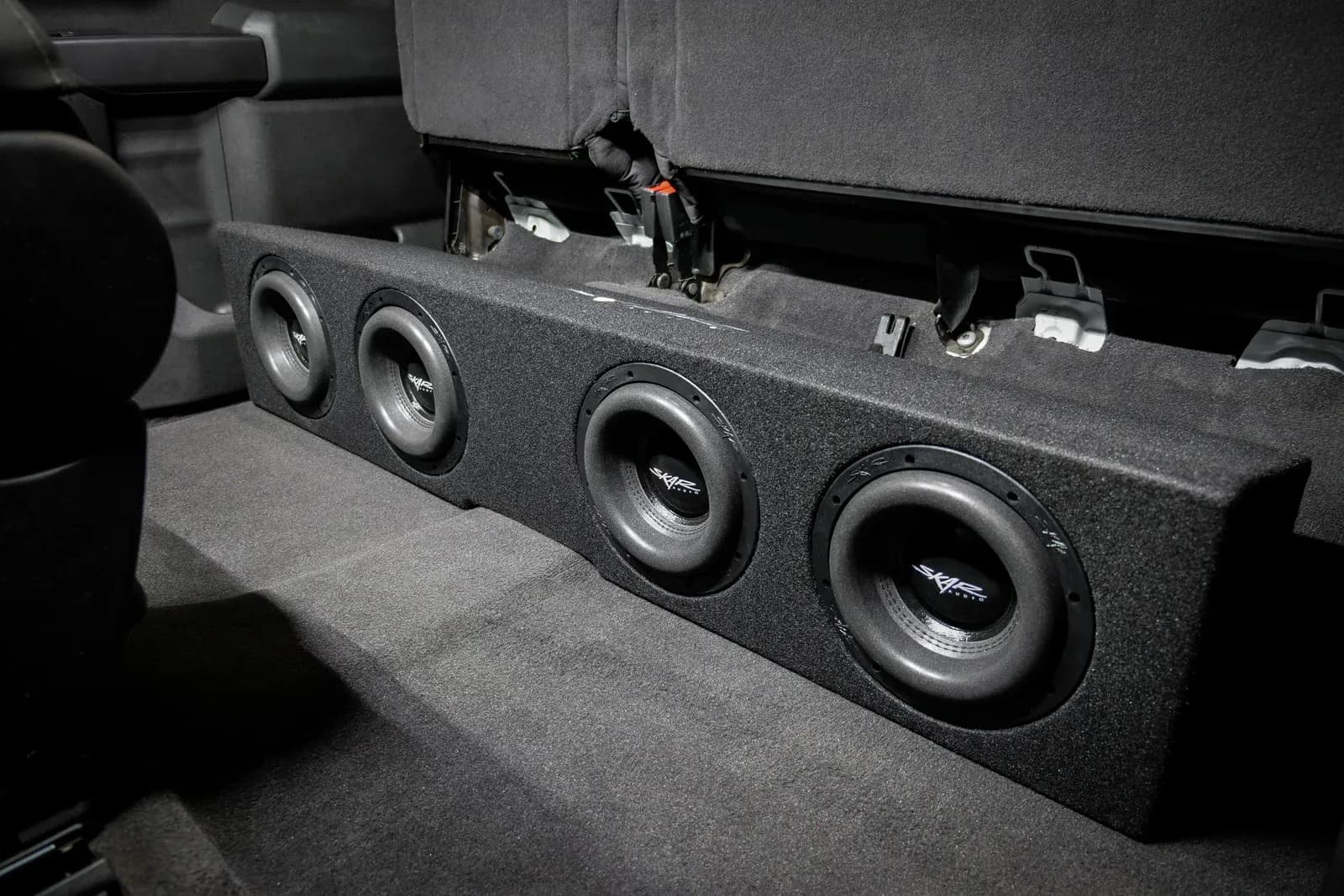 Skar Audio Quad 8" 3200W Max Power Loaded Ported Subwoofer Enclosure Compatible with 2019-2025 Chevy Silverado & GMC Sierra Crew Cab Trucks